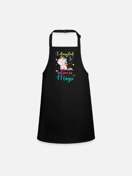 Unicorn Belief in Magic Spell Unicorn - Children's Apron - black - Front