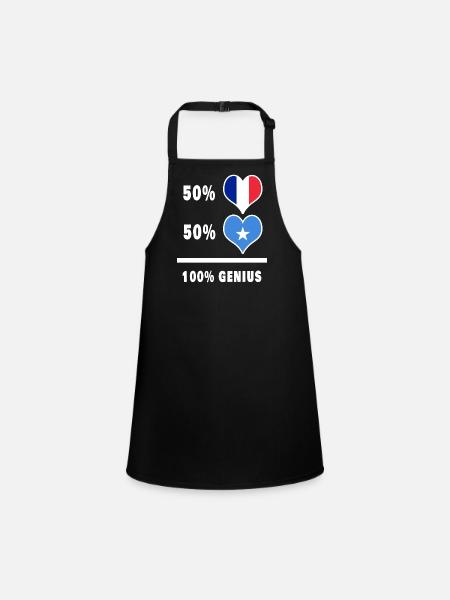 France et Somalie Genius / Cadeau - Tablier Enfant - noir - Devant