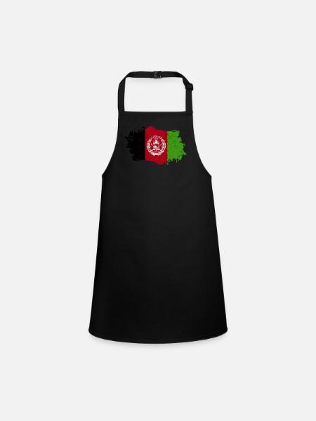 Afghanistan Flag Grunge Afghanistan Flag - Tablier Enfant - noir - Devant