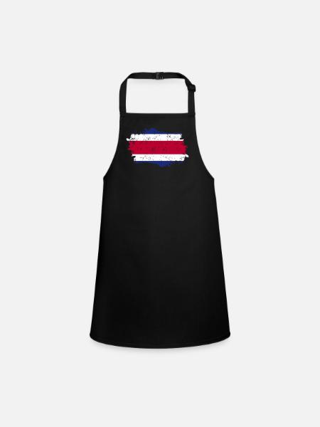 Costa Rica Flagge Grunge Costa Rica Fahne - Schürze für Kinder - Schwarz - Vorne