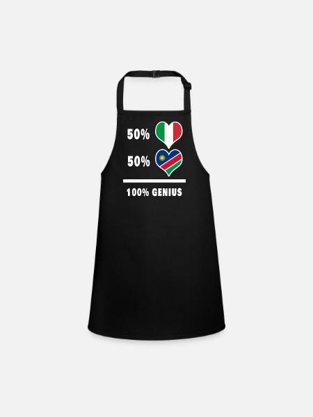 Brilliant Italien und Namibia / Geschenk - Schürze für Kinder - Schwarz - Vorne