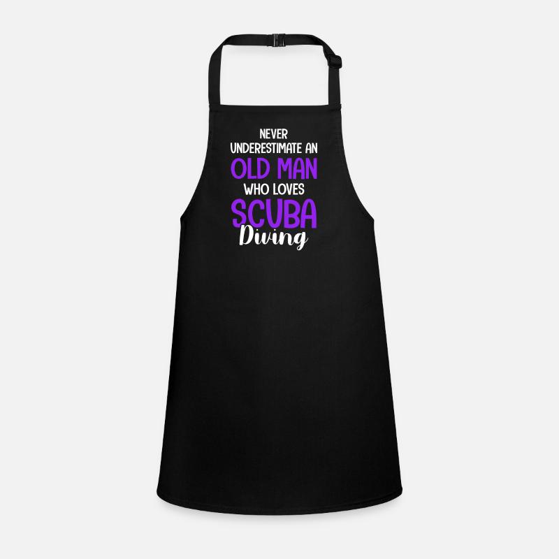 old man scuba diving Children's Apron