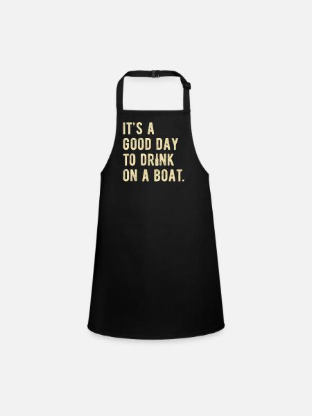 Boat Excursion Saying Boat Holiday Boat Party - Children's Apron - black - Front
