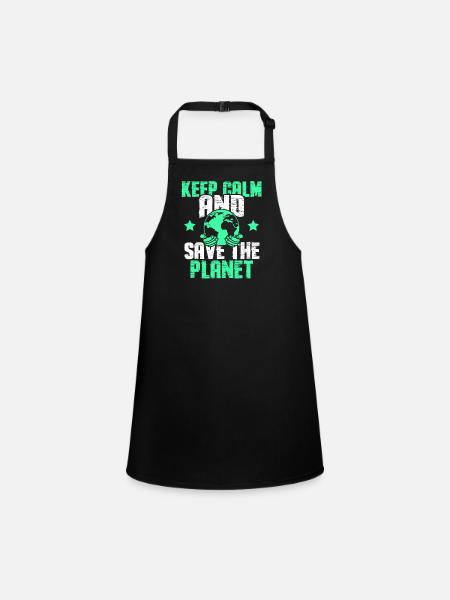 keep calm save the planet - Schürze für Kinder - Schwarz - Vorne