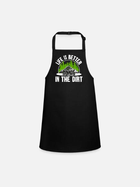 Quad ATV Offroad Quad Riders - Children's Apron - black - Front