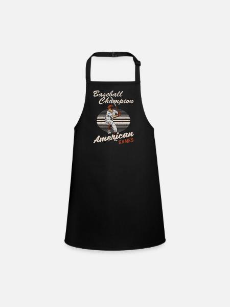 Baseball Champion Batter US Sport Gift - Tablier Enfant - noir - Devant