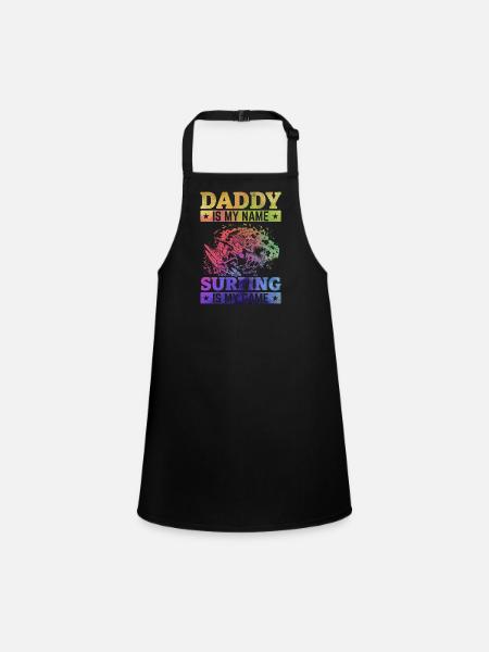 Surfer Daddy Is My Name Surfing Is My Game - Tablier Enfant - noir - Devant