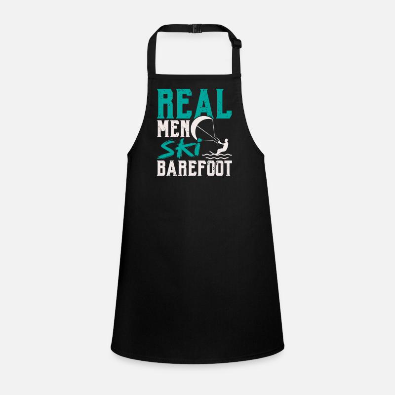 Real men go barefoot waterskiing Waterskiing Children's Apron