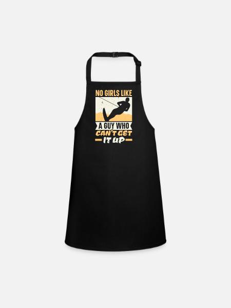 No girl likes a guy who doesn't pick him up - Children's Apron - black - Front