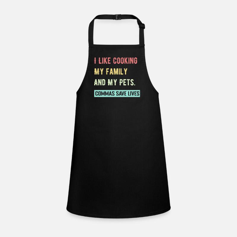 J’aime cuisiner ma famille et mes animaux de compagnie Commas Save Tablier Enfant