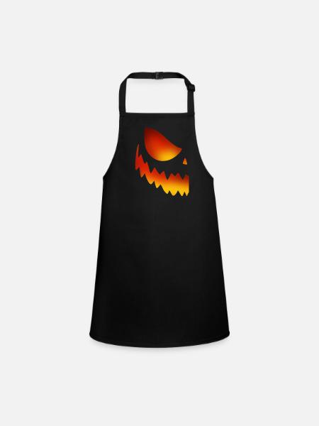 Partner Outfit Halloween Kürbis - Schürze für Kinder - Schwarz - Vorne