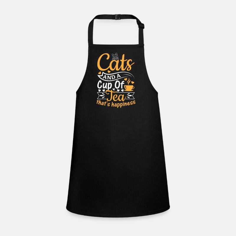 Katzen und eine Tasse Tee - das ist Glück - Teelie Schürze für Kinder