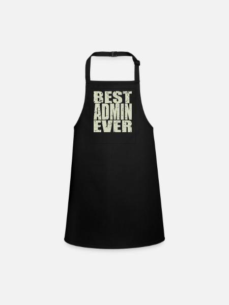 Best Admin ever Admin Gift - Children's Apron - black - Front