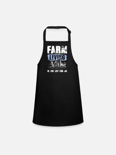 farmers live - Children's Apron - black - Front