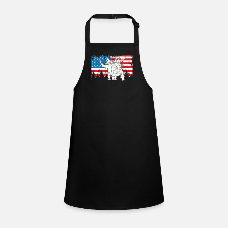 Stegosaurus On A Usa flag Children's Apron