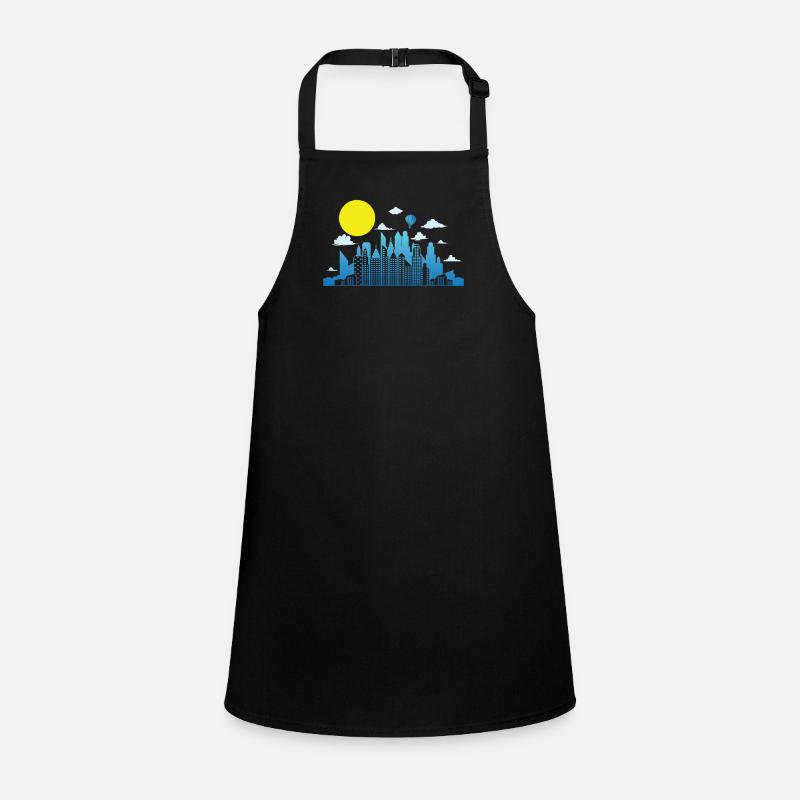 Skyline avec Moon Building City Silhouette Tablier Enfant