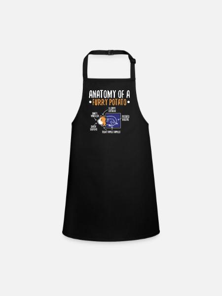 Anatomy Of A Furry Potato - Children's Apron - black - Front