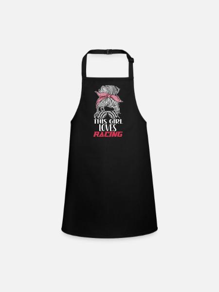Racing Race Sunglasses Girl This - Children's Apron - black - Front