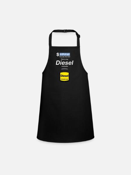 Drôle de costume diesel d’Halloween - Pompe à essence Diesel - Tablier Enfant - noir - Devant