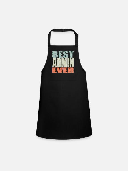 Best Admin ever Admin Gift - Children's Apron - black - Front