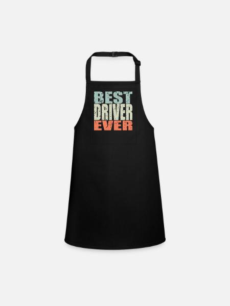 Best Fahrer ever Fahrer Geschenk - Schürze für Kinder - Schwarz - Vorne