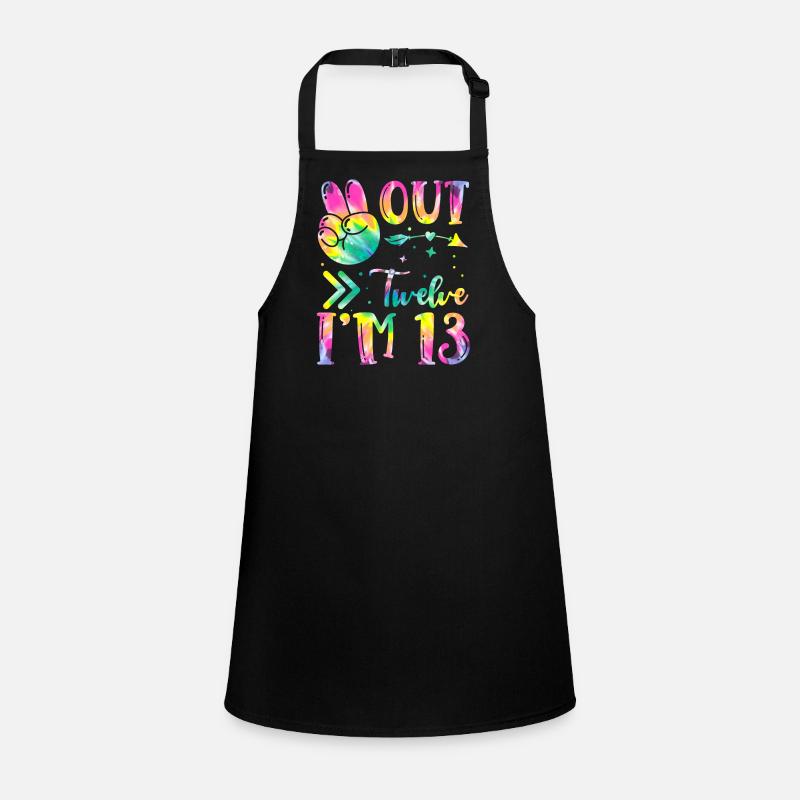 Peace Out Twelve I'm 13 | Tie Dye Themed Children's Apron
