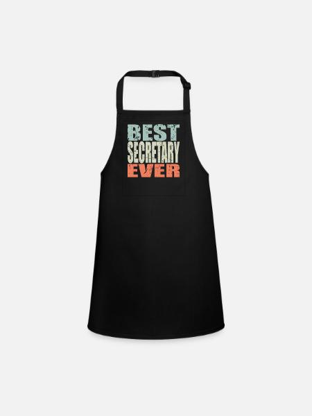 Best Secretary ever Secretary Gift - Children's Apron - black - Front