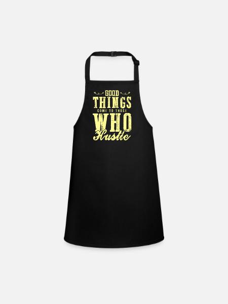 work hustle - Children's Apron - black - Front