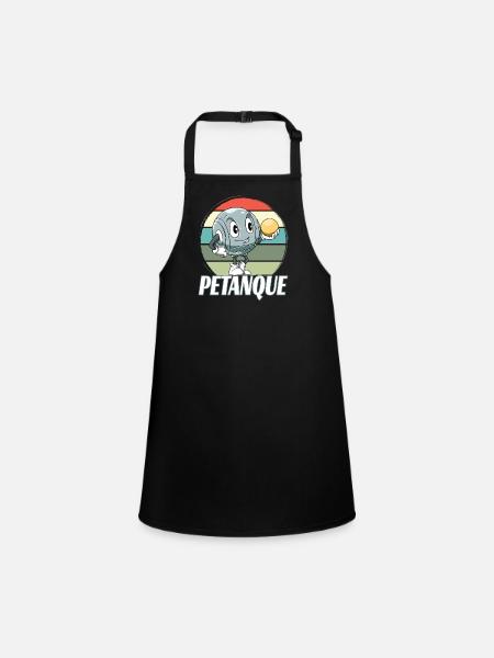 Kugelspiel Petanque Treffer Petanque Spieler - Schürze für Kinder - Schwarz - Vorne