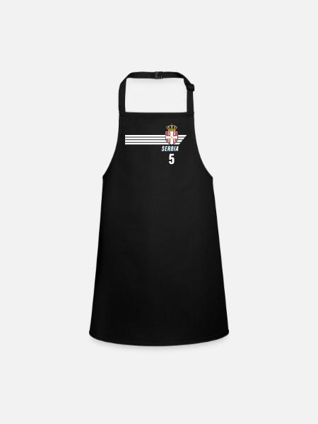 Serbie Srbija Patriotism Football Fan Jersey - Tablier Enfant - noir - Devant