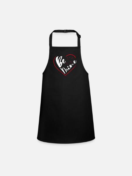 Be My Big Heart - Children's Apron - black - Front