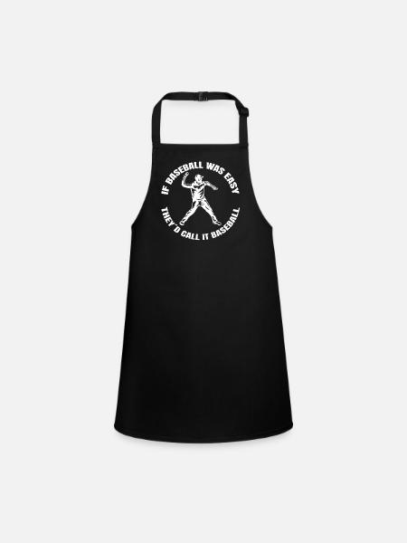 Cadeau de baseball Amateur de baseball Jeu de baseball - Tablier Enfant - noir - Devant