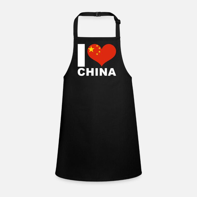 J’aime le drapeau du cœur de la Chine Tablier Enfant