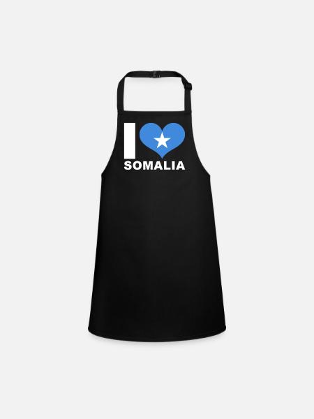 Ich liebe Somalia Herz Flagge Somalia - Schürze für Kinder - Schwarz - Vorne