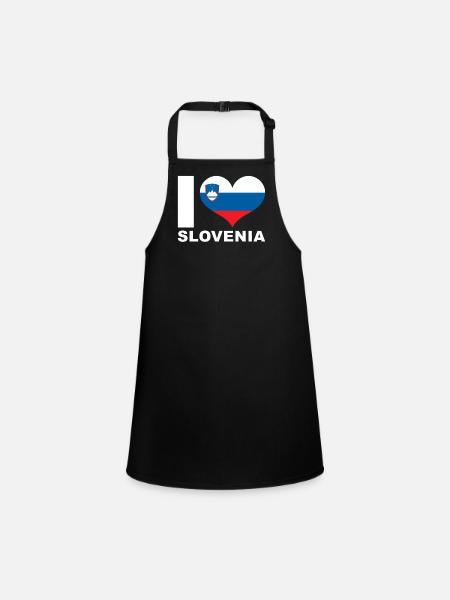 Ich liebe Slowenien Herz Flagge Slowenien - Schürze für Kinder - Schwarz - Vorne