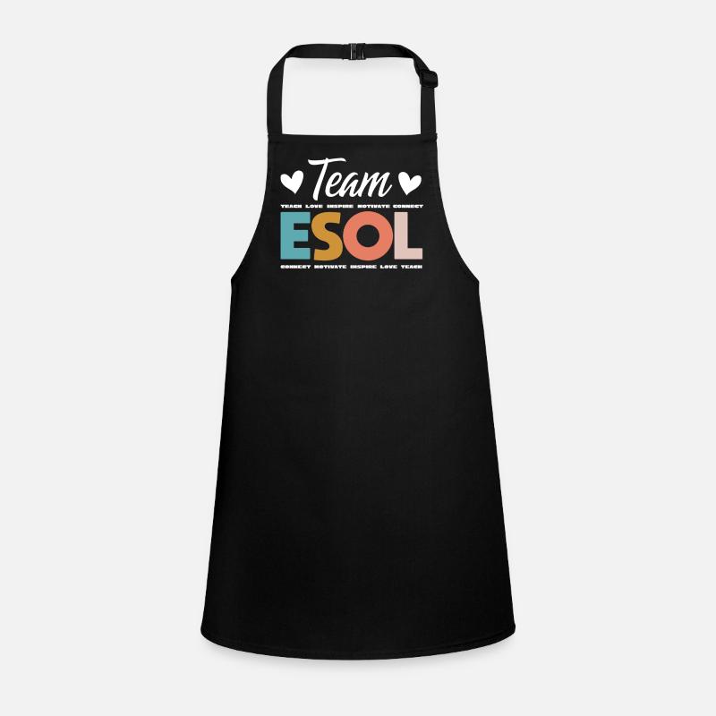 ESOL Teacher Crew Squad Rainbow Back Zur Schule Schürze für Kinder