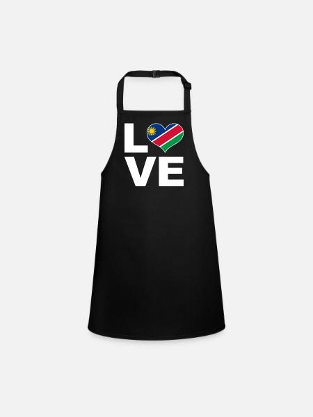 I love Namibia heart flag Namibia - Children's Apron - black - Front