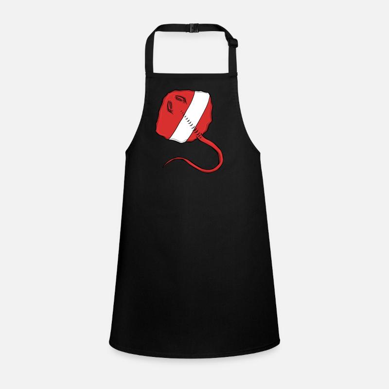 Scuba Diver Rouge Drapeau Blanc Ray Plongée sous-marine - Tablier Enfant - noir