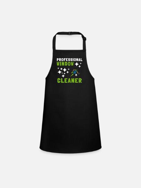 Window Cleaner Services Car Window Cleaning Window - Children's Apron - black - Front