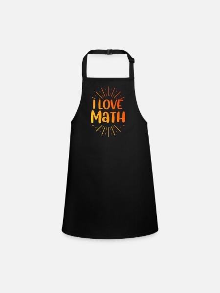 Ich liebe Mathe - Schürze für Kinder - Schwarz - Vorne