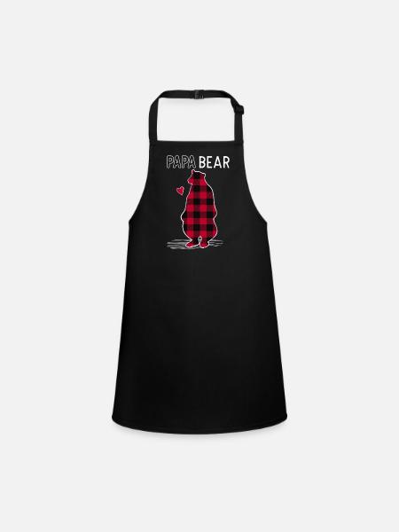 Papa Bear - Schürze für Kinder - Schwarz - Vorne