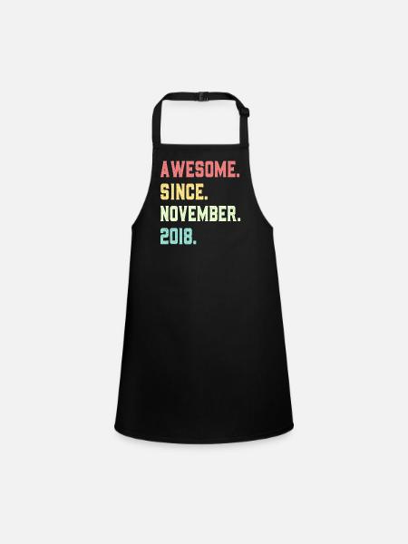 Awesome Since November 2018 - Children's Apron - black - Front
