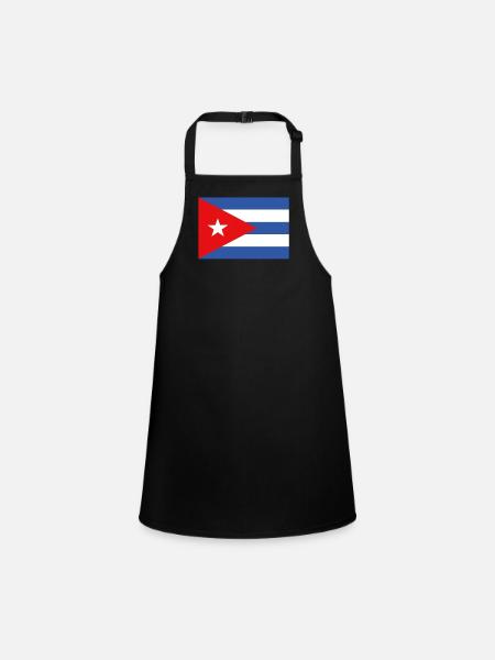 Offizielle Kuba-Flagge Cuban Country Pride - Schürze für Kinder - Schwarz - Vorne