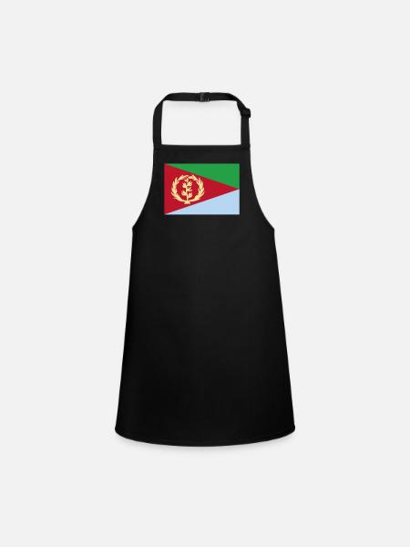 Offizielle Eritrea Flagge Eritrean Country Pride - Schürze für Kinder - Schwarz - Vorne