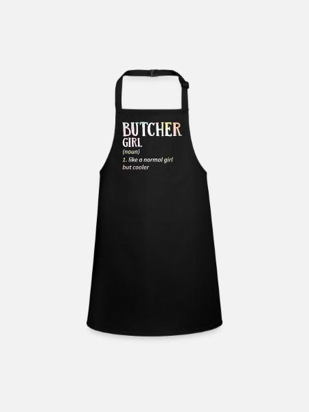 Mme Boucherie Boucher Boucher Cadeau - Tablier Enfant - noir - Devant