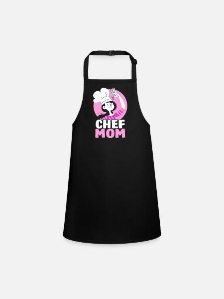 Cook Mama Cook Mother Cooking - Children's Apron - black - Front
