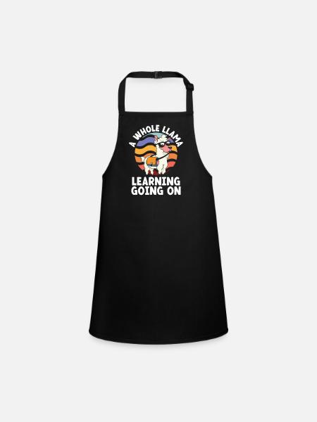 A whole llama vintage - Children's Apron - black - Front