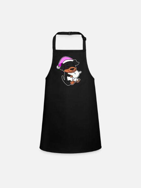 Chien de race Rottweiler - Tablier Enfant - noir - Devant