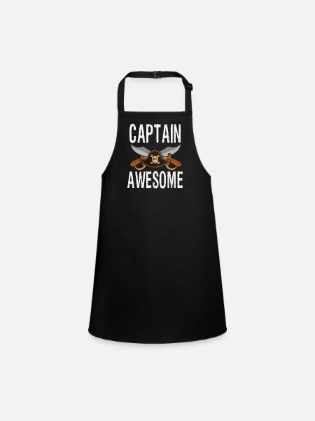 Capitaine Pirate Genial - Tablier Enfant - noir - Devant