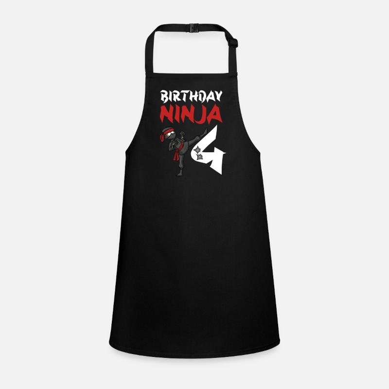 Fête d’anniversaire Ninja japonais de 4 ans Anniversaire Tablier Enfant